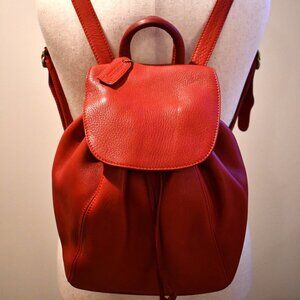 VINTAGE red pebble leather COACH backpack (Gently loved)